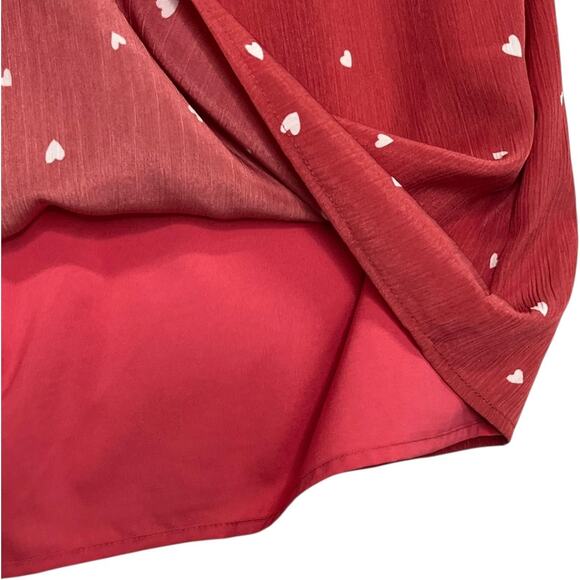 Super Down Revolve Dress Womens XS Red Heart Ruched Tie Mini Valentines Day Sexy - Picture 7 of 14